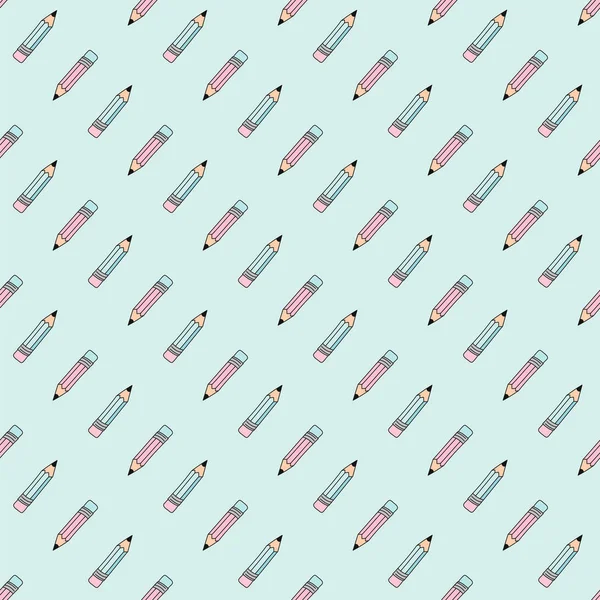 Illustration Vectorielle Motif Sans Couture Scolaire Pencils Papier Pour Fête — Image vectorielle