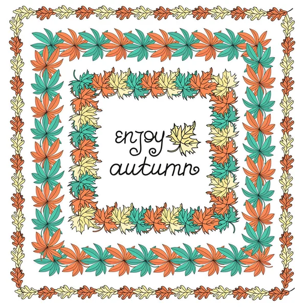 Autunno Vettore Illustrazione Set Colore Autumn Wreath Scrapbooking Babybook Stampa — Vettoriale Stock