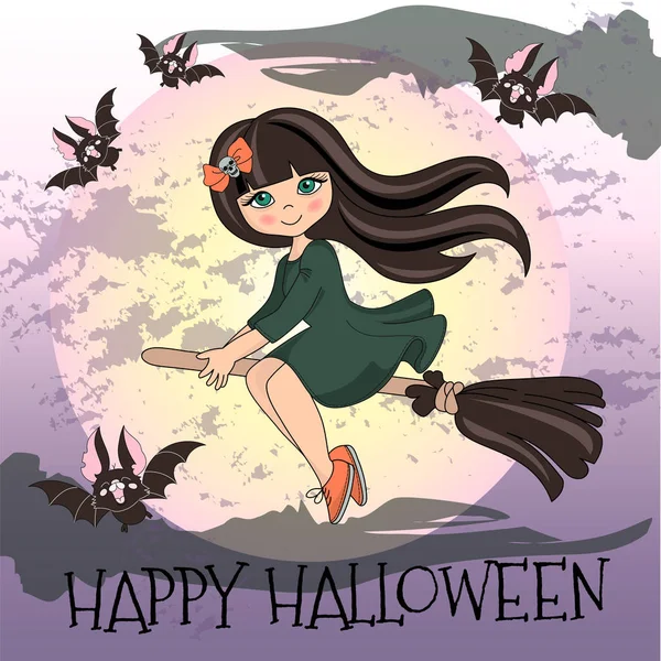 Halloween Color Vector Illustration Set Happy Halloween Para Scrapbooking Party — Vetor de Stock