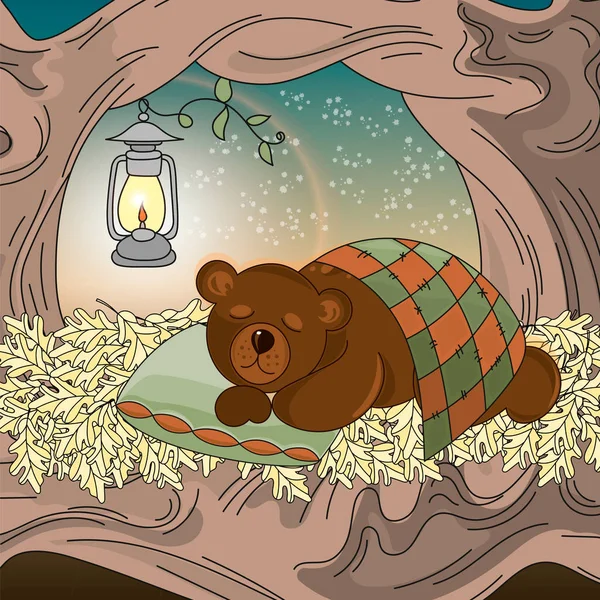 秋季彩色矢量插图集梦想熊为剪贴簿和数字打印在卡片和相片儿童册页 — 图库矢量图片