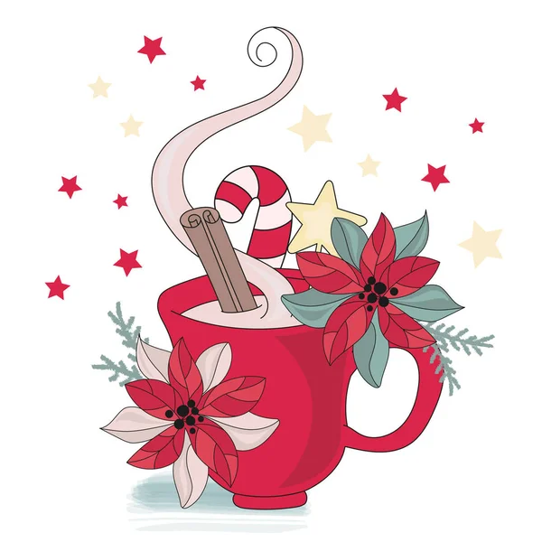 Mutlu Noeller renk vektör çizim yeni yıl fincan Scrapbooking ve dijital baskı için kart ve fotoğraf çocuk albümleri ayarla