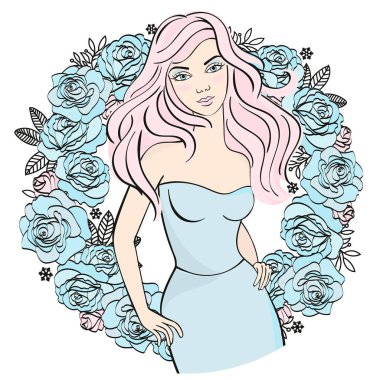 Renk vektör çizim kış portre için Doğum günü ve parti, duvar süslemeleri, Scrapbooking, bebek kitap, fotoğraf albümleri ve kartı yazdır