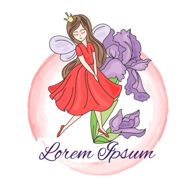 Güzel kız düğün vektör çizim duvar süslemeleri, Scrapbooking, bebek kitap, fotoğraf albümleri ve kart baskı için