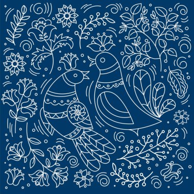 Etnho Set dekoratif halk süsleme renk vektör çizim Set baskı için