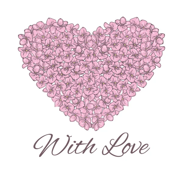 HEART Wedding Floral Flowers Love Vector Illustration Set for Print, Fabric and Decoration.