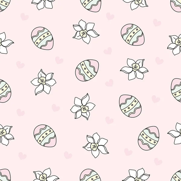 Easter Egg Great Holy Holiday Cartoon Vector Print Digital Paper — стоковый вектор