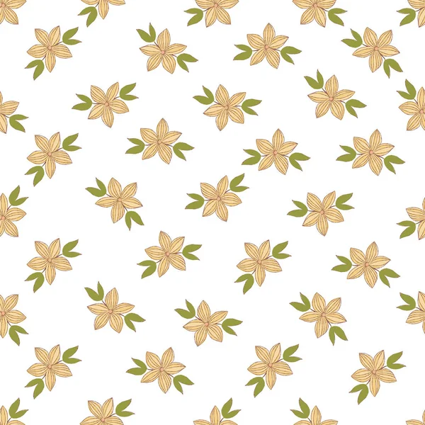 Flower Textilní Sezóny Příroda Zahrada Jaro Holiday Kreslený Vzor Bezešvé — Stockový vektor