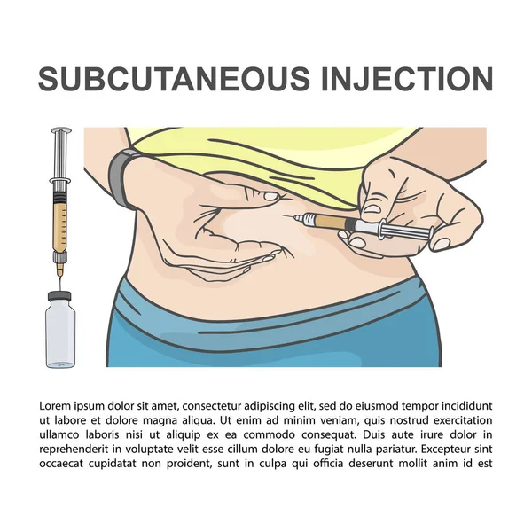 Tanúsítvány Injekció Gyomorban Orvosi Emberi Betegség Vektor Illusztráció Készlet — Stock Vector
