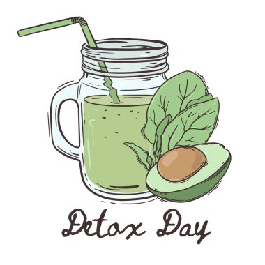 DETOX GÜNÜ Sağlıklı Yeme Programı Paleo Keto Organik Diyet Doğa Vektörü Yazdırma ve Dekorasyonu