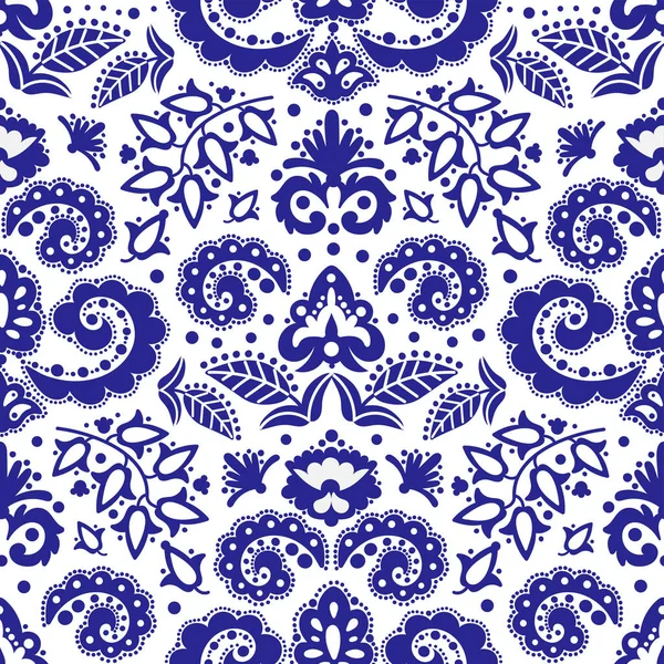 Ethnic Blue Tatar Διακόσμηση Χωρίς Ραφή Μοτίβο Εικονογράφηση Διάνυσμα — Διανυσματικό Αρχείο