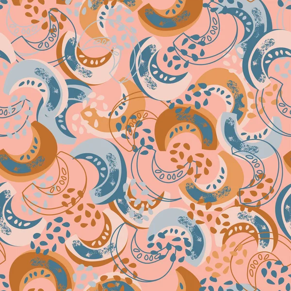 Pumpkinテーブルハンド描画シームレスパターンベクトルイラスト — ストックベクタ