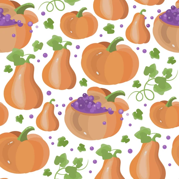 Pumpkin Fun Halloween无缝图案矢量图解 — 图库矢量图片