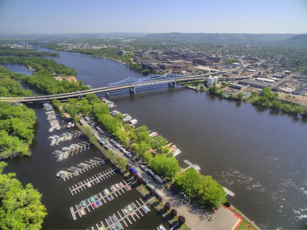 Crosse Een Gemeente Wisconsin Mississippi Rivier — Stockfoto