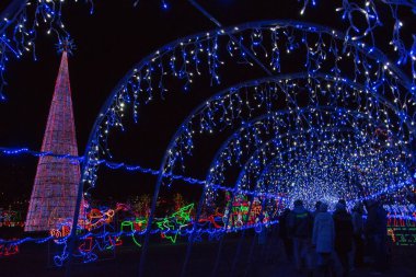 Duluth, Minnesota Lake Superior Shores kış sezonu boyunca Noel ışıkları