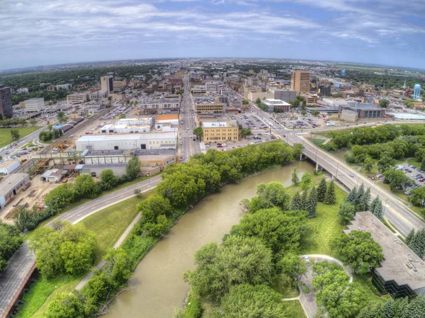 Fargo Jest Największym Miastem Północnej Dakocie Red River — Zdjęcie stockowe