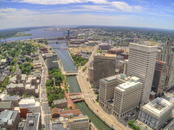 Providence Rhode Island Vista Desde Arriba Por Avión Tripulado Aéreo —  Fotos de Stock