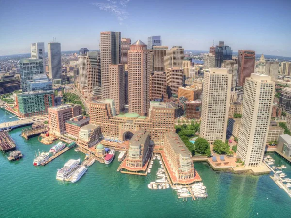 Boston, Massachusetts manzarası yukarıdan dron yaz saati sırasında tarafından