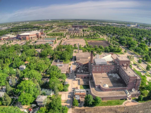 Drohnenaufnahme Der Universität Von North Dakota Grand Forks Während Des — Stockfoto