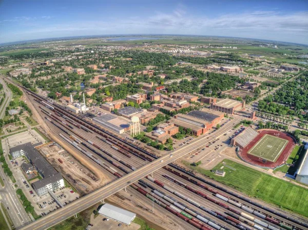 Veduta Aerea Del Drone Dell Università Del Nord Dakota Grand — Foto Stock