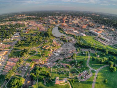 Sioux Falls Hava görünümü, en büyük kenti South Dakota State yaz