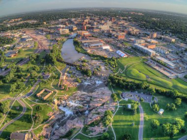 Sioux Falls Hava görünümü, en büyük kenti South Dakota State yaz