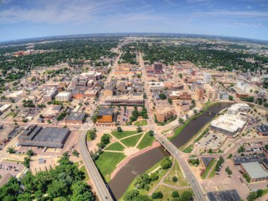 Sioux Falls Hava görünümü, en büyük kenti South Dakota State yaz
