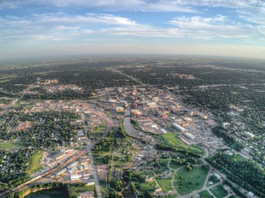 Sioux Falls Hava görünümü, en büyük kenti South Dakota State yaz