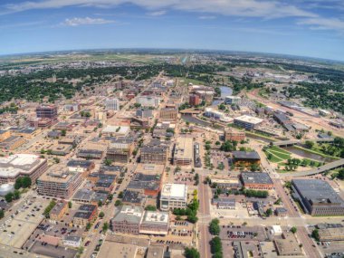 Summer Aerial View of Sioux Falls, The largest City in the State of South Dakota clipart