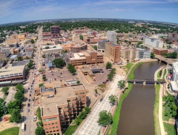 Sommaren Aerial View Sioux Falls Den Största Staden Den Delstaten — Stockfoto