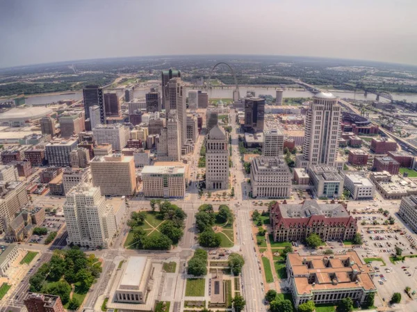 Saint Louis Stad Och Urban Center Missouri Med Den Ikoniska — Stockfoto