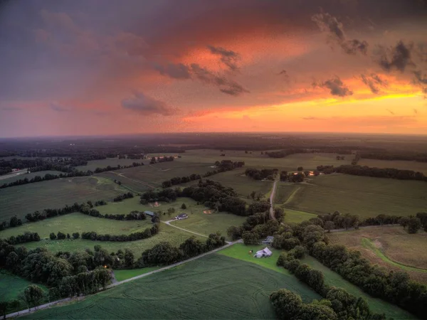 Veduta Aerea Tramonto Estivo Tennessee — Foto Stock