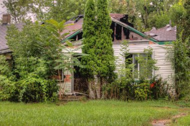 Detroit 'in ortabatı şehrinde insanlar ve endüstri tarafından terk edilmiş binlerce bina var.