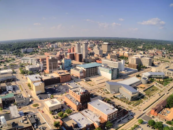 Miasto Peoria Illinois Lecie Widziane Lotu Ptaka — Zdjęcie stockowe