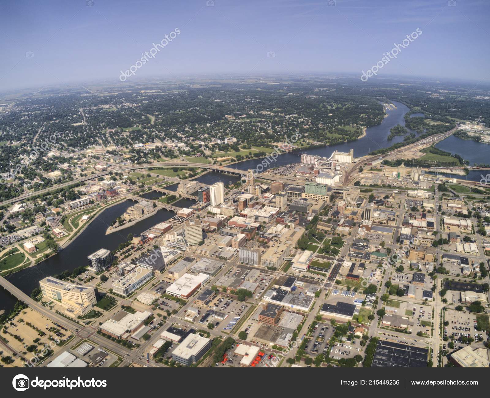 Aerial View Cedar Rapids Iowa Summer Stock Editorial Photo © jjbooma 215449236