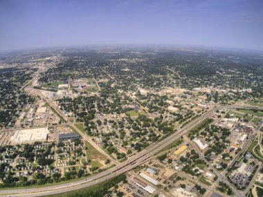 Yaz boyunca Cedar Rapids, Iowa 'nın Hava Görüntüsü
