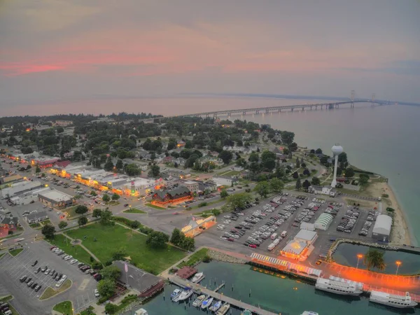 Mackinac Een Plaats Michigan Grootste Brug Van Het Westelijk Halfrond — Stockfoto