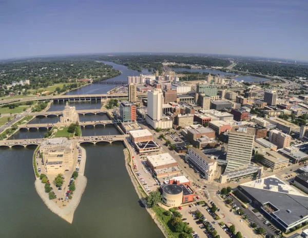 Yaz Boyunca Cedar Rapids Iowa Nın Hava Görüntüsü — Stok fotoğraf