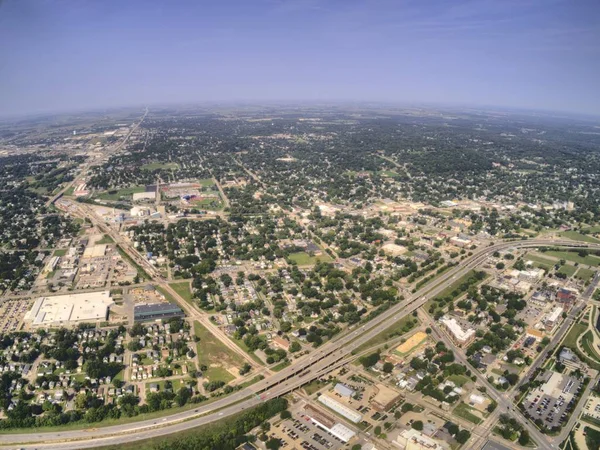 Αεροφωτογραφία Του Cedar Rapids Αϊόβα Κατά Διάρκεια Του Καλοκαιριού — Φωτογραφία Αρχείου