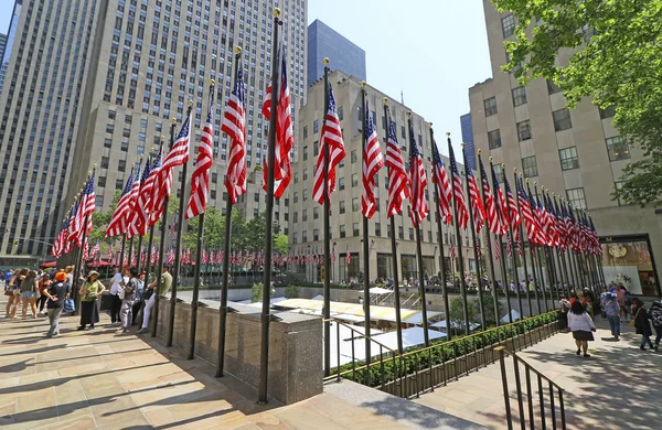 Memorial Day Vlaggen New York City Rockefeller Center Memorial Day — Stockfoto