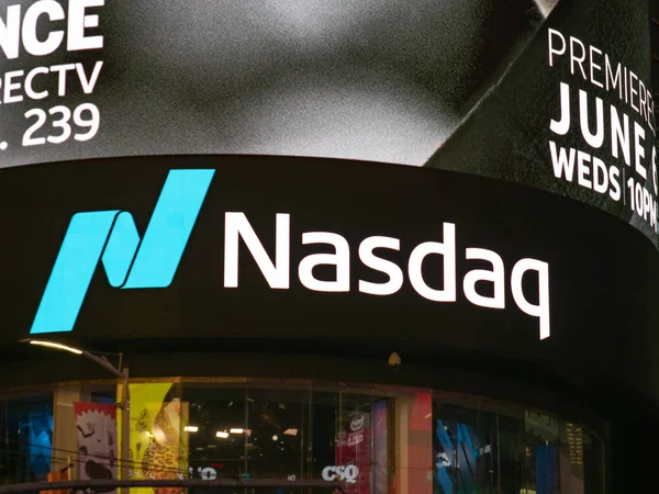 2018 Nasdaq Marketsite 위치는 시간에 이것은 마케팅 나스닥 — 스톡 사진