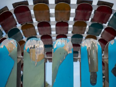 A yakın çekim bir sığınak gibi şeklinde dikey olarak üst üste kaykaylar