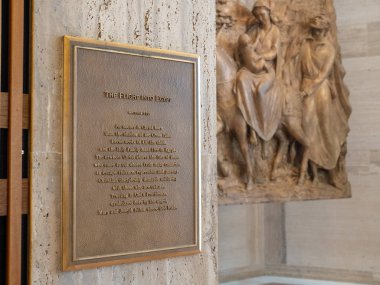 Uçuş içine Mısır plak hikaye ve katedral Saint Mary varsayım, duvar resmi
