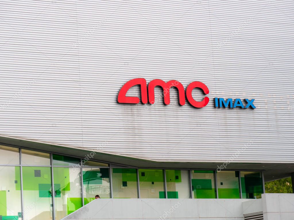 San Francisco, CA AUGUST 12, 2018: AMC IMAX logo outside of Metreon theater location in downtown San Francisco
