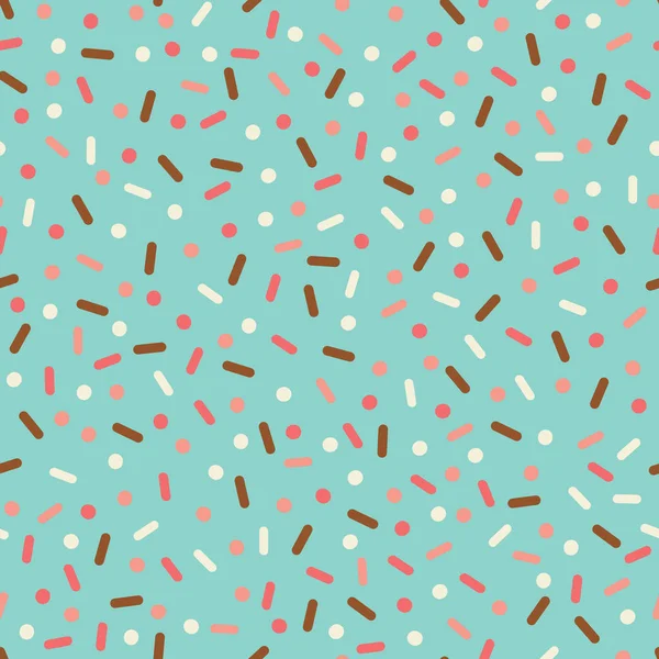 Vector Turquoise Sprinkles Seamless Pattern Background — Stock Vector