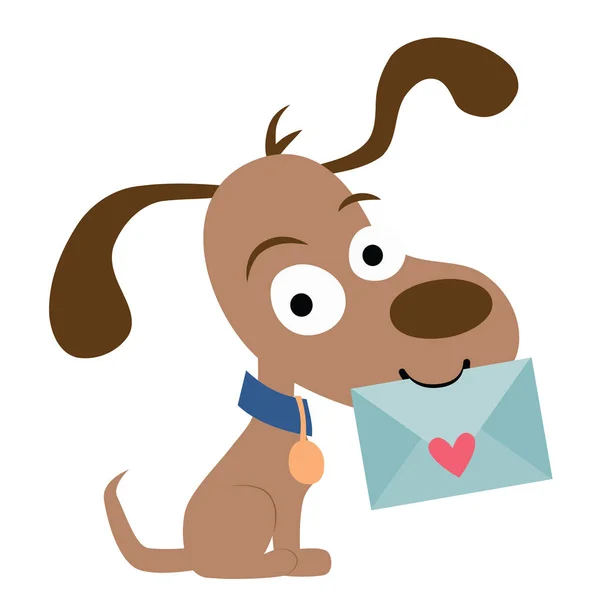 Διάνυσμα χαριτωμένο πένα Pal σκυλί με εικονογράφηση του φακέλου — Διανυσματικό Αρχείο
