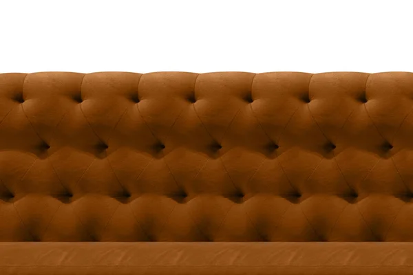 豪华棕色沙发天鹅绒靠垫特写图案背景白色 — 图库照片