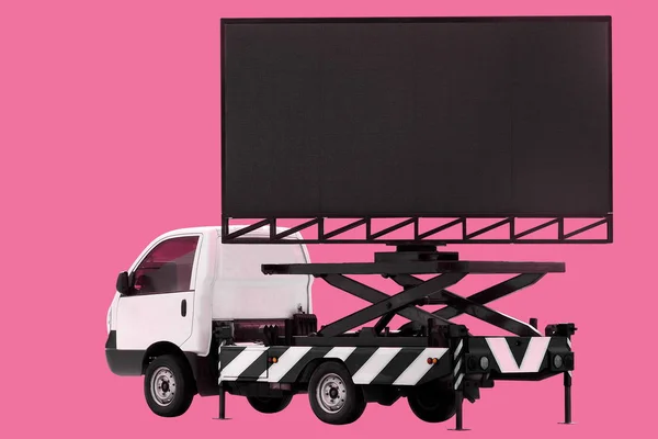 Billboard Painel Led Carro Para Sinal Publicidade Isolada Fundo Rosa — Fotografia de Stock