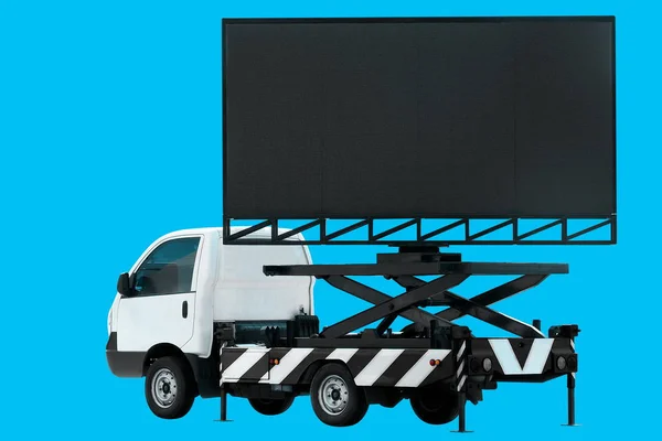Billboard Painel Led Carro Para Sinal Publicidade Isolada Fundo Azul — Fotografia de Stock