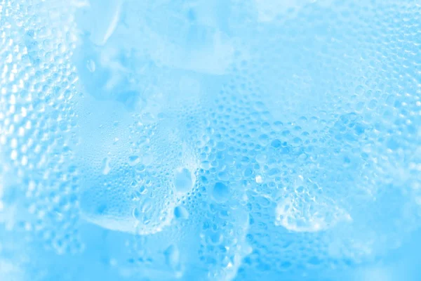 Agua Gota Soda Hielo Hornear Fondo Fresco Hielo Azul Textura — Foto de Stock