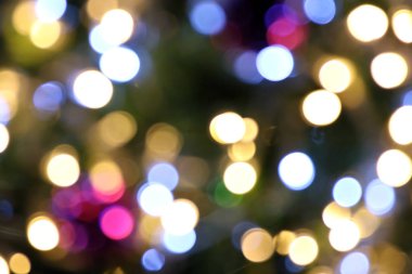 Arka plan Christmas tatil renkli ışık Festivali kutlama bulanıklık bokeh sanat için bokeh ışık gece soyut, aydınlatma gece restoranın arka plan
